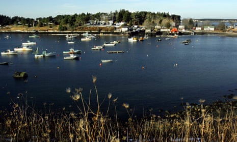 Lobster boats at Bailey Island, Maine. White shark activity has been on the increase in the north-east, as seal populations have grown.