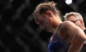 Ronda Rousey reacts to her loss to Amanda Nunes.