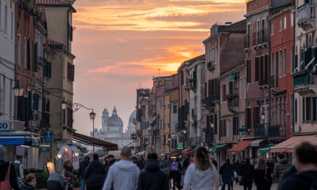 Tourists walking along Via Giuseppe Garibaldi