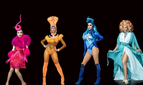 Glitter and flair … the 2017 Rupaul’s Drag Race finalists (from left) Sasha Velour, Shea Couleé, Trinity Taylor and Peppermint.