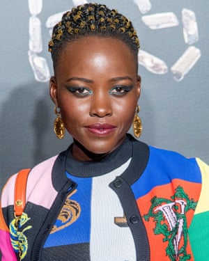 Actor Lupita Nyong’o attends the Versace fall 2019 fashion show.