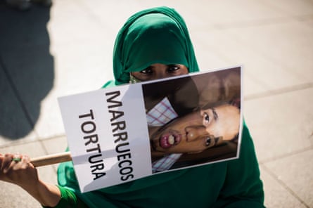 A Sahrawi woman demonstrates against the occupation of Western Sahara in Pamplona, Spain, on 27 February.