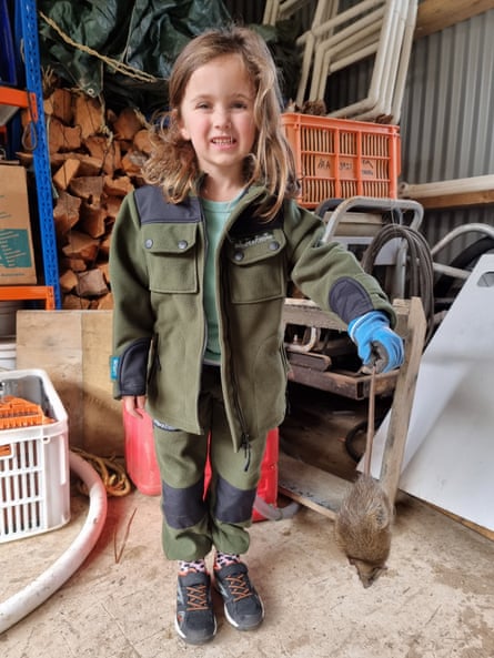 A Halfmoon Bay schoolhouse pupil with her catch