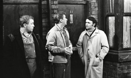 Jack Smethurst, far right, as Percy Bridge, with Graham Haberfield (as Jerry Booth) and Peter Adamson (as Len Fairclough) in a 1967 episode of Coronation Street.