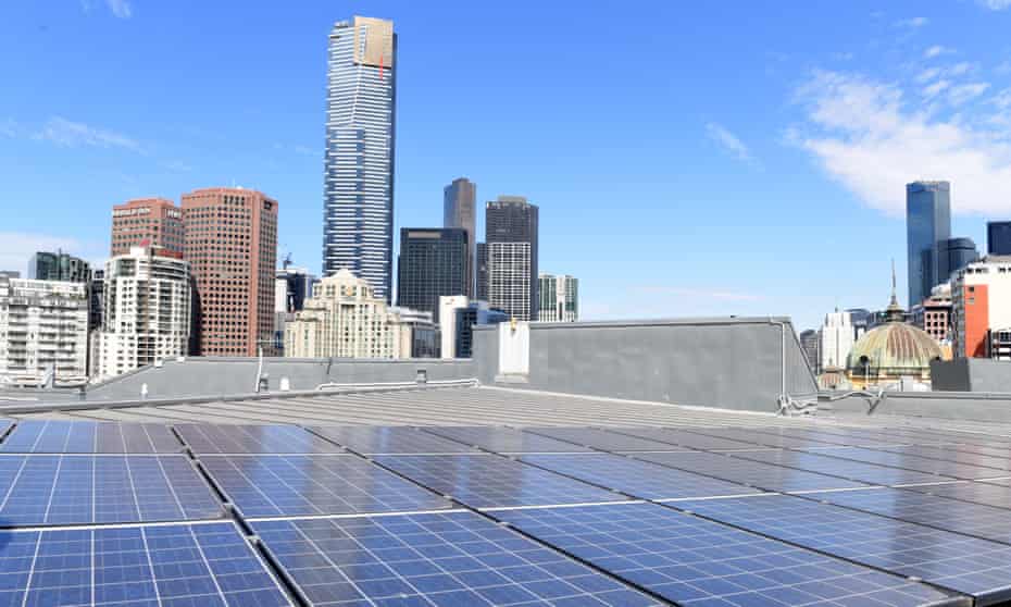 Solar panels in central Melbourne