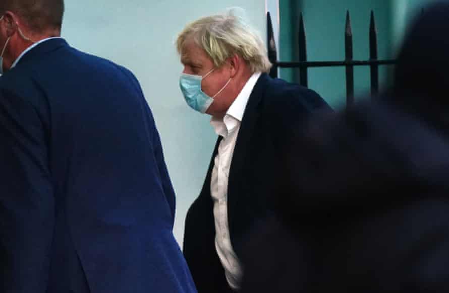 Boris Johnson arrivinig at University College Hospital in London this afternoon, where he was visiting his wife Carrie following the birth of their second child.