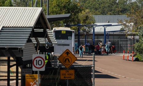 Passengers from a repatriation flight from India are transported to the Howard Springs in Darwin, Australia