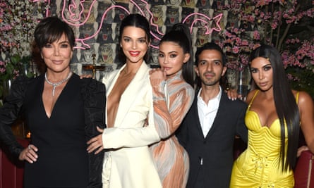 Model man: Imran Amed with Kris Jenner, Kendall Jenner, Kylie Jenner and Kim Kardashian West attend a dinner hosted by the Business of Fashion to celebrate its latest special print edition, The Age of Influence.