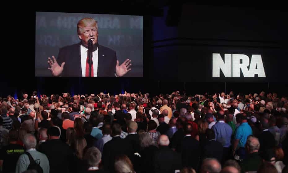 Donald Trump at the NRA meeting in April. The NRA called Nevada’s legislation ‘doomed from the start’.