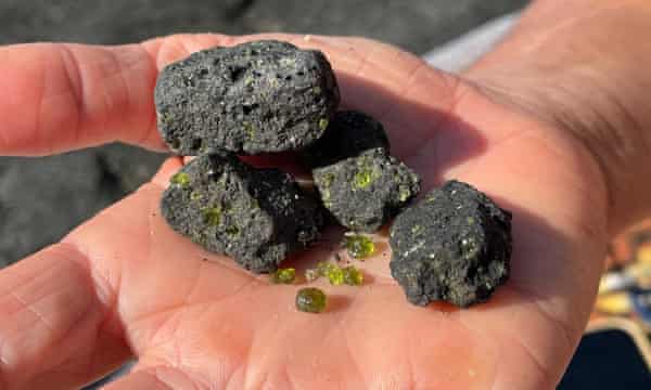 Volcanic olivine, which Project Vesta is trialling as a way to capture carbon absorbed in oceans.