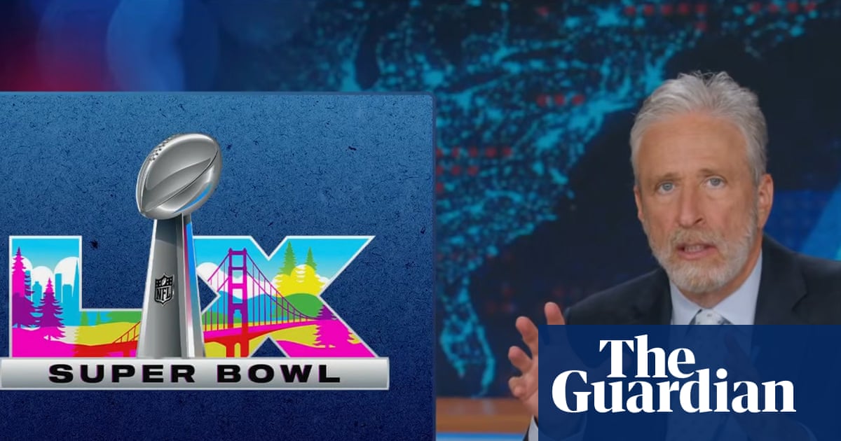 Jon Stewart calls Maga backlash to Bad Bunny’s Super Bowl show ‘actually pathetic’
