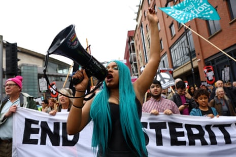 Anti-Tory protesters in Manchester.