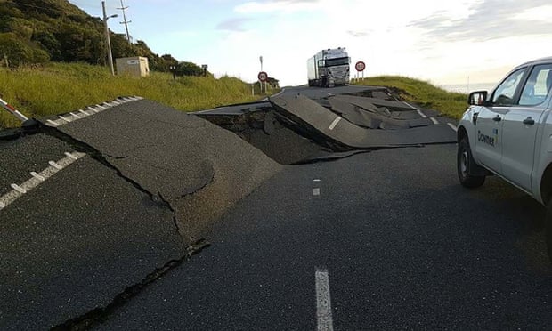 earthquake damage to State Highway