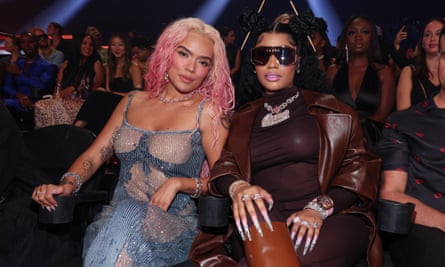 Karol G and Nicki Minaj at the 2023 MTV Video Music Awards.