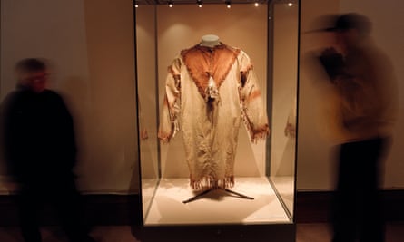 A sacred shirt taken from a dead brave at the massacre of Wounded Knee, which arrived in Scotland in 1891.