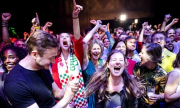 Dutch Green party activists welcome early results in Utrecht.