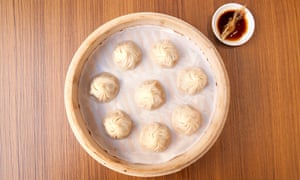 Pork xiao long bao, Din Tai Fung Restaurant, Covent Garden, London.