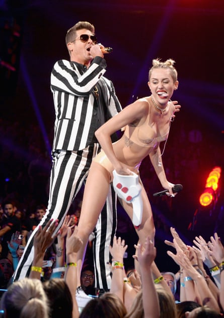 Miley Cyrus and Robin Thicke.