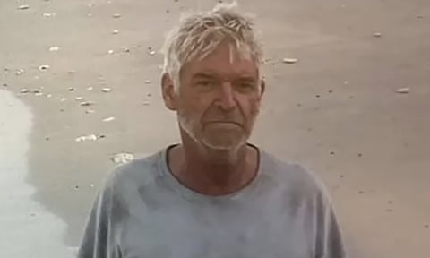 Phillip Schofield looking dishevelled while pictured on Channel 5’s Cast Away
