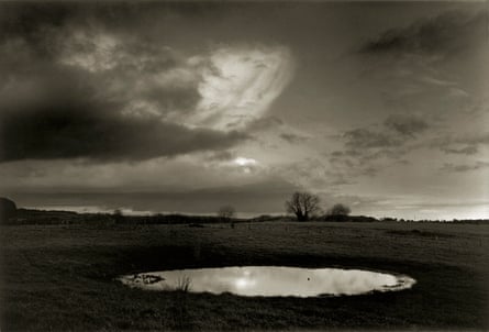A beautiful dew pond in my village with a strange sky, Somerset