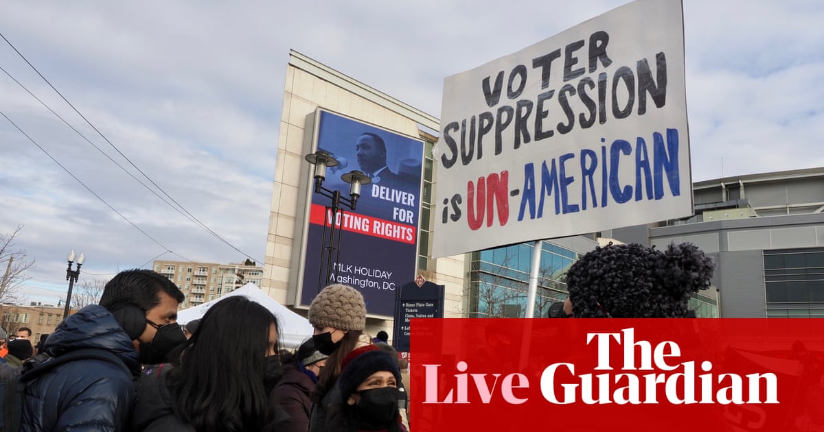 Senate poised to take up Democrats’ doomed voting rights bill – live
