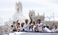 Real Madrid celebrated with fans as they paraded through the streets of the capital