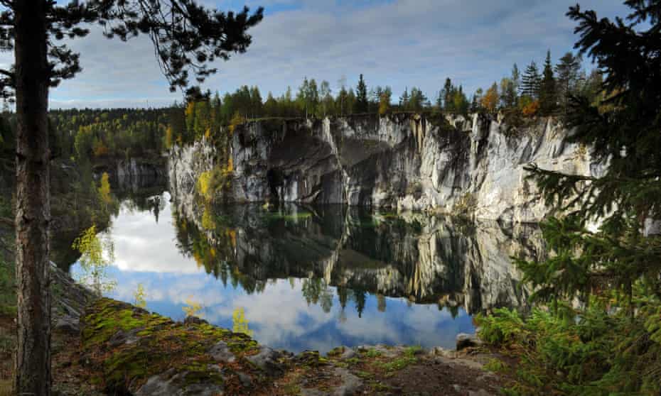 Marble canyon Ruskeala, Karelia.