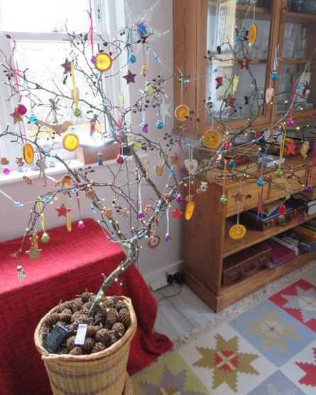 Alternative Christmas tree made of branch