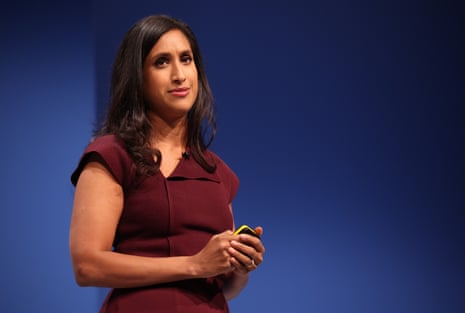 Claire Coutinho giving her speech to Tory conference.