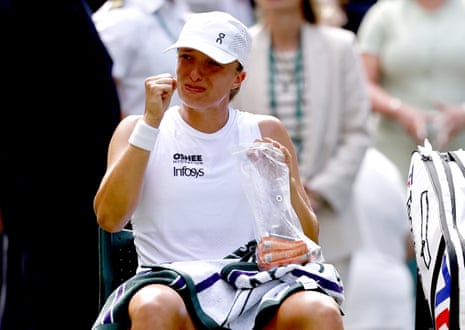 An emotional Iga Swiatek celebrates victory over Taylor Townsend.