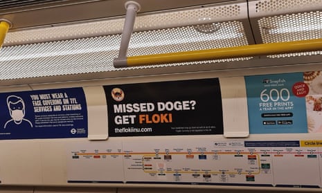 An advert for the cryptocurrency Floki Inu on the London underground.