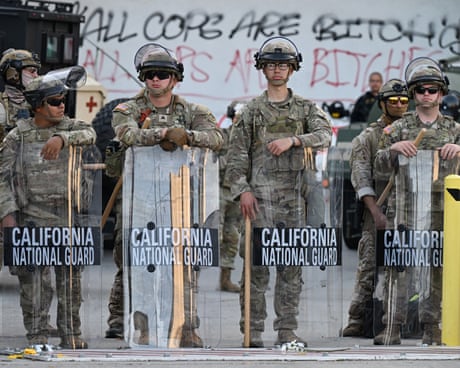 Trump welcomes appeal court ruling that he can keep national guard in LA – US politics live