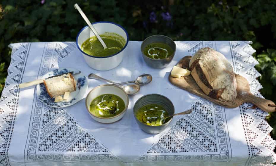 Watercress and wild garlic soup.