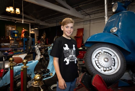 Leonardo at the scooter mechanics in Sydney