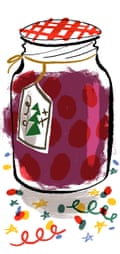 Guardian Feast Christmas spot Melissa Thompson illustration d'un pot de confiture