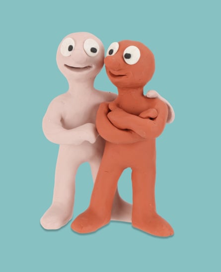 Original clay Chas and Morph stop-motion puppets made by Peter Lord.