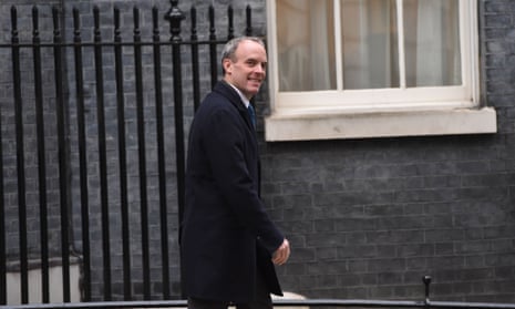 Dominic Raab arriving at Downing Street