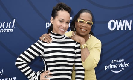 ‘I could feel the power of her presence’: Alicia Keys with Oprah Winfrey in 2019. Oprah calls herself Alicia’s ‘mother-sister-friend’.