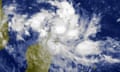 Satellite image of storm over Madagascar.