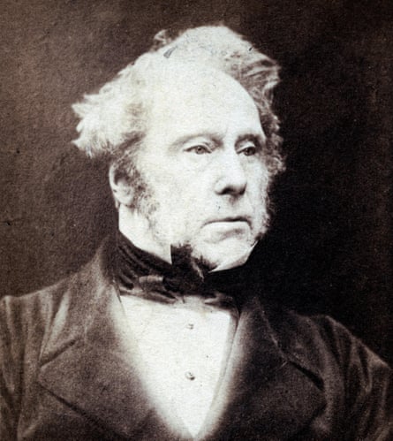 A black and white portrait of Lord Palmerston wearing  a white shirt, a jacket and a cravate