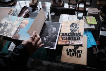 Fanzines laid out on a table