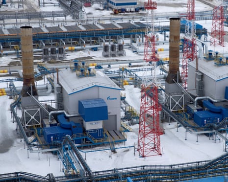 A view shows a gas processing facility, operated by Gazprom company, at Bovanenkovo gas field on the Arctic Yamal peninsula, Russia.