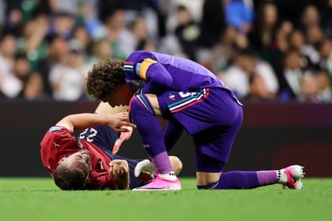 Tomáš Souček is down injured.