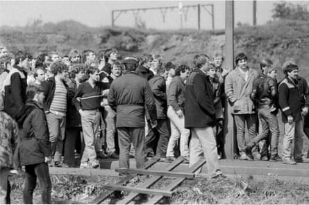 Pickets gathering for the strike.