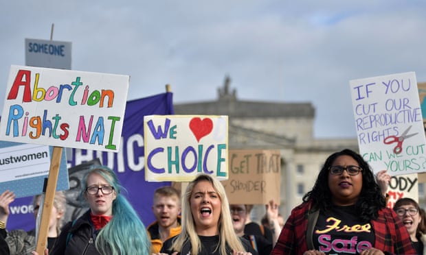Pro-choice activists celebrate Northern Ireland’s decision in October to legalise abortion