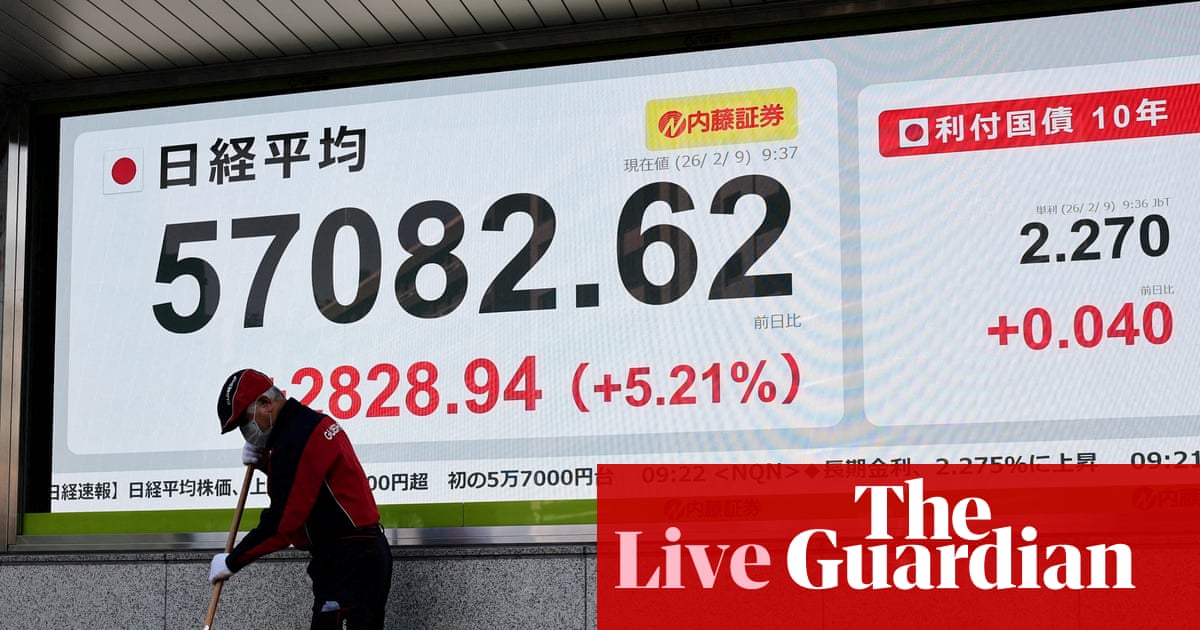 Japan’s Nikkei hits record high and yen strengthens after Takaichi’s election win – business live
