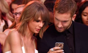 Taylor Swift with her ex-boyfriend Calvin Harris. Swift was among the first to test the feature.