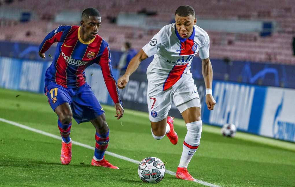 Mbappé y Démbelé w Barça - PSG. Zdjęcie: Joan Monfort/AP Mbappé y Démbelé w Barça - PSG. Zdjęcie: Joan Monfort/AP