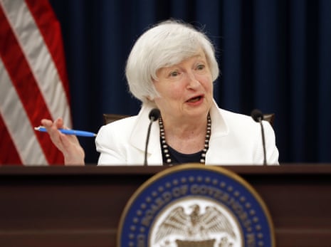 Federal Reserve Chair Janet Yellen speaking at today’s press conference