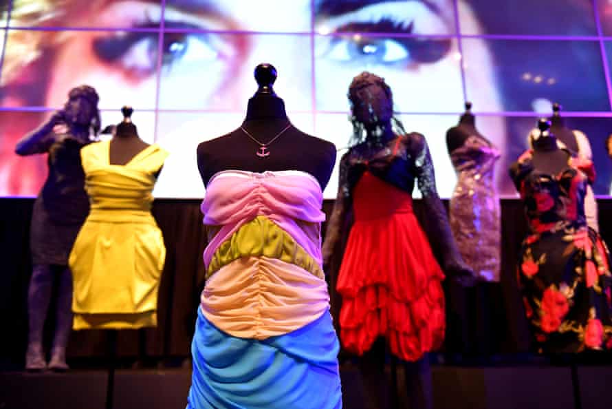 Dresses worn by Amy Winehouse displayed in Amy: Beyond the Stage.